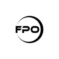 fpo lettre logo conception dans illustration. vecteur logo, calligraphie dessins pour logo, affiche, invitation, etc.