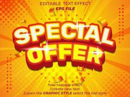 spécial offre texte effet, Police de caractère modifiable, typographie, 3d texte. vecteur modèle