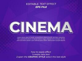 cinéma texte effet, typographie, 3d texte. vecteur modèle