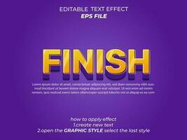 terminer texte effet typographie, 3d texte. vecteur modèle
