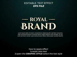 Royal marque texte effet typographie, 3d texte. vecteur modèle