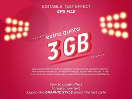 3 gb texte effet, typographie, 3d texte. vecteur modèle
