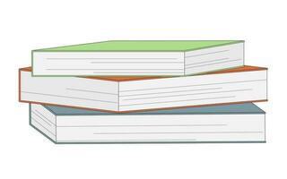 pile de livres sur blanc Contexte. retour à école vecteur illustration. Littérature pour en lisant, éducation, en étudiant.