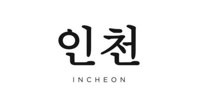 Incheon dans le Corée emblème. le conception Caractéristiques une géométrique style, vecteur illustration avec audacieux typographie dans une moderne Police de caractère. le graphique slogan caractères.