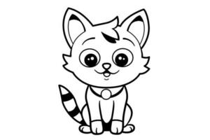 mignonne chat clipart, vecteur illustration. dessin animé chaton icône et logo. amusement minou autocollant, conception élément, branché impression image.