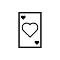 carte de poker joyeuse saint valentin avec style de ligne de coeur vecteur