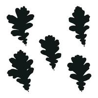 vecteur image de noir silhouettes de une réaliste forme de chêne feuilles. saisonnier décoratif Contexte