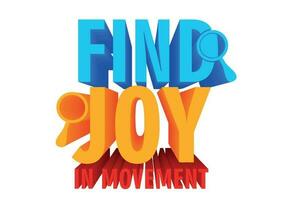 3d citation conception à propos santé - trouver joie dans mouvement vecteur