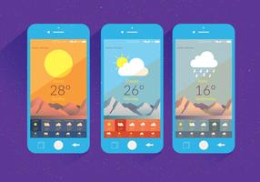 Vecteur d'écran de l'application météo