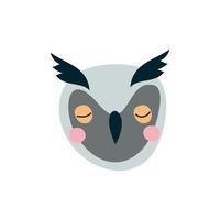 icône de personnage d'oiseau hibou mignon vecteur