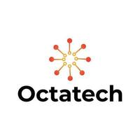 octatech minimal logo conception vecteur