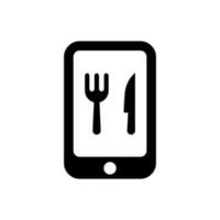 nourriture commande icône, logo isolé sur blanc Contexte vecteur