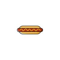 Hot-dog icône, vite nourriture, vecteur