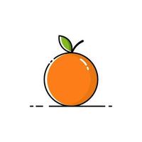 Orange fruit icône avec plat conception style vecteur