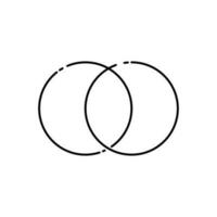 une moderne deux cercles logo avec cassé lignes vecteur