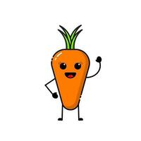 carotte icône conception avec une mignon, marrant et adorable expression vecteur