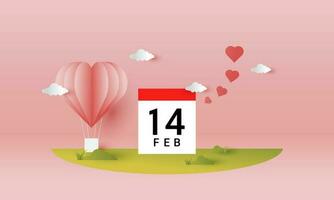 la Saint-Valentin à thème Contexte conception avec une papier Couper style, parfait pour la Saint-Valentin journée arrière-plans vecteur