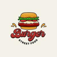 Burger rue nourriture logo modèle vecteur illustration