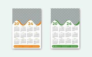 Créatif et minimal 2024 calendrier conception modèle pour votre affaires vecteur