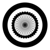 bicyclette roue vélo bicyclette moto icône dans cercle rond noir Couleur vecteur illustration image solide contour style