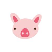 personnage animal de ferme cochon mignon vecteur