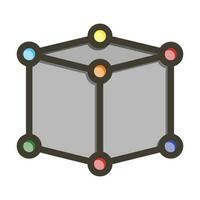 cube épais ligne rempli couleurs pour personnel et commercial utiliser. vecteur