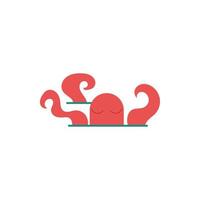 icône de personnage de poulpe craken de conte de fées vecteur