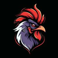 coq tête mascotte logo pour esport. coq T-shirt conception vecteur