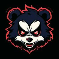 ours tête mascotte logo pour esport. ours T-shirt conception vecteur