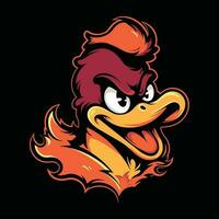 canard tête mascotte logo pour esport. canard T-shirt conception. canard logo. canard autocollant vecteur