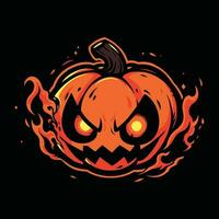 citrouille Halloween mascotte logo pour esport. citrouille Halloween T-shirt conception. citrouille Halloween logo. citrouille Halloween autocollant vecteur