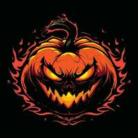 citrouille Halloween mascotte logo pour esport. citrouille Halloween T-shirt conception. citrouille Halloween logo. citrouille Halloween autocollant vecteur