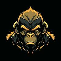 gorille mascotte logo pour esport. gorille T-shirt conception. gorille logo. gorille autocollant vecteur