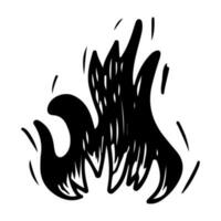 style de croquis de doodle d'illustration vectorielle de feu dessiné à la main. vecteur