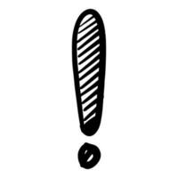 style de croquis de doodle d'illustration vectorielle de point d'exclamation dessiné à la main. vecteur