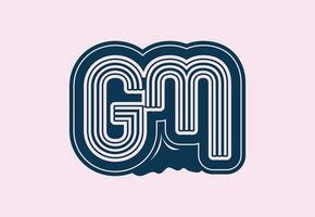 gm lettre logo et icône conception modèle 1 vecteur