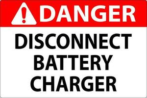 danger signe déconnecter batterie chargeur sur blanc Contexte vecteur