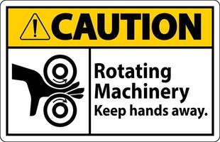 mise en garde signe tournant machinerie garder mains une façon vecteur