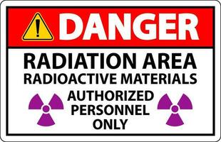 radiation danger signe mise en garde radiation zone, radioactif matériaux, autorisé personnel seulement vecteur