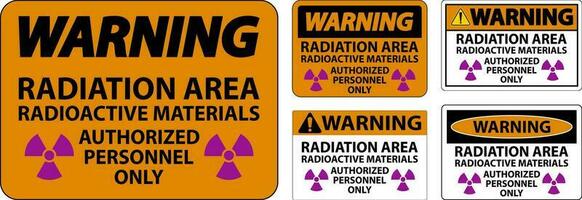 radiation avertissement signe mise en garde radiation zone, radioactif matériaux, autorisé personnel seulement vecteur