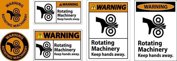 avertissement signe tournant machinerie garder mains une façon vecteur