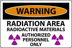 radiation avertissement signe mise en garde radiation zone, radioactif matériaux, autorisé personnel seulement vecteur