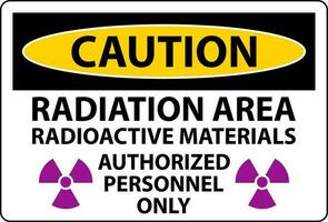 radiation mise en garde signe mise en garde radiation zone, radioactif matériaux, autorisé personnel seulement vecteur