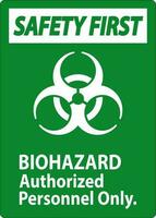sécurité premier étiquette Danger biologique autorisé personnel seulement vecteur