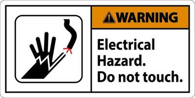 avertissement signe électrique danger. faire ne pas toucher vecteur