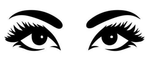 paire de yeux avec les sourcils cils vecteur graphique Ressources