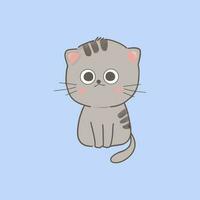 mignonne chat dessin animé icône conception pour des gamins ,imprimer et etc. vecteur