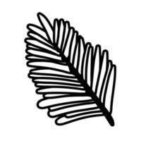 icône de style de ligne de feuille de palmier vecteur