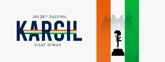 26e juillet kargil vijay diwas conception concept avec Indien drapeau et armée social médias Publier vecteur