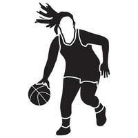 basketball les filles pose-solide vecteur